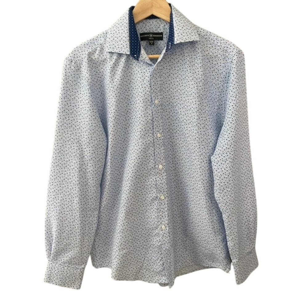 Society of Threads Slim Fit Ditsy Floral Button Down Shirt - Small